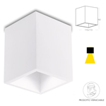 Applique Foster cubica da soffitto in gesso bianco 1XGU10 - Fan Europe Intec I-FOSTER-PL1 