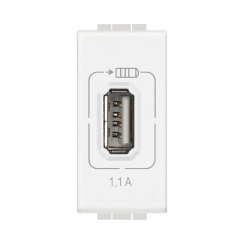Caricatore USB 1 modulo - bianco - serie civili - Bticino LivingLight N4285C1 
