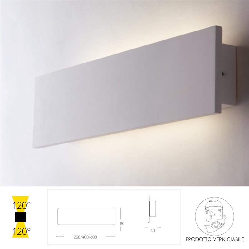 Plafoniera in gesso bianco con led integrato 8W 4000K - Fan Europe Intec LED-ORTISEI-AP22