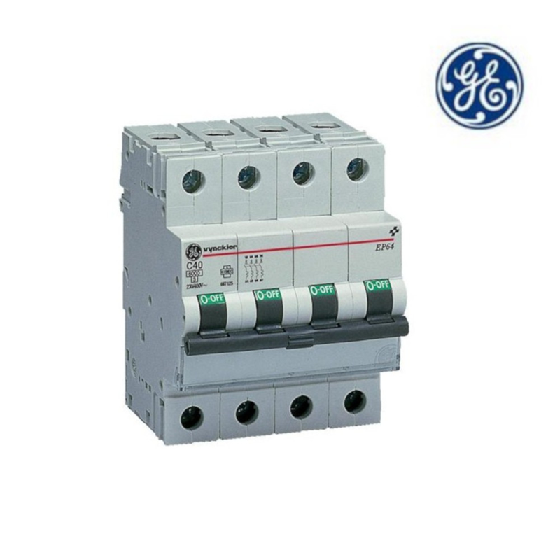 Interruttore magnetotermico 4 moduli general eletric 671953 4P 40A 4500