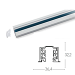 Binario guida ad incasso bianco trifase 2mt tappi inclusi 3,6X3,2X200cm - Fan Europe LED-TRACK-2M-INC