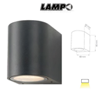 Applique a parete cilindrico da interno/esterno antracite 1GU10 230V - Lampo UPD1GU10AN