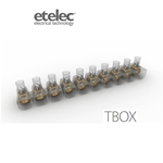 Stecca morsetti isolati a cappuccio con serraggio a vite 10 poli 1.5 MM2 - Etelec TBOX025
