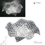 Plafoniera con cristalli K9 trasparenti 4XG9 28W - Fan Europe I-RUMBA-H2O/PL44
