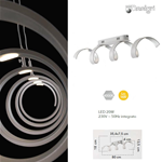 Plafoniera led soffitto bianco/silver 4000K 20W - Fan Europe LED-HELIX-PL4-BCO