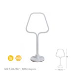 Lampada da tavolo 7,5W 3200K bianco goffrato e diffusore in silicone - Fan Europe LED-PRESLEY-L