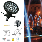 Proiettore LED nero RGB per fontane IP68 36x1W - Fan Europe Intec LED-NEPTUNE-36P