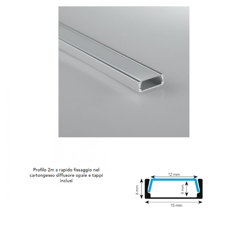 Tagli di luce led cartongesso 2mt - Fan Europe I-PROFILO-MILANO-2