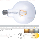Lampadina LED filamento globo E27 8W 1055LM 3000K 340° - Fan Europe LUXA-E27G95-8C 