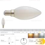 Lampadina LED filamento a candela bianco latte E14 4W 470LM 2700K 300° - Fan Europe LUXA-B-E14C-4C 