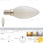 Lampadina LED filamento a candela bianco latte E14 4W 470LM 5000K 300° - Fan Europe LUXA-B-E14C-4F