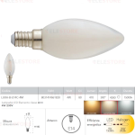 Lampadina LED filamento a candela bianco latte E14 4W 470LM 4000K 300° - Fan Europe LUXA-B-E14C-4M 