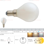 Lampadina LED filamento a globo bianco latte E14 4W 470LM 5000K 300° - Fan Europe LUXA-B-E14G-4F 