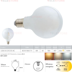 Lampadina LED filamento globo bianco latte E27 8W 1055LM 2700K 300° - Fan Europe LUXA-B-E27G125-8C 