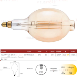 Lampadina vintage LED filamento ambra BT180MM E27 8W 750LM 2000K - Fan Europe I-LUXA-V-E27-BT180 