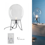 Lampada da tavolo Azuma con vetro soffiato trasparente 1xE27 - Fan Europe I-AZUMA-L52