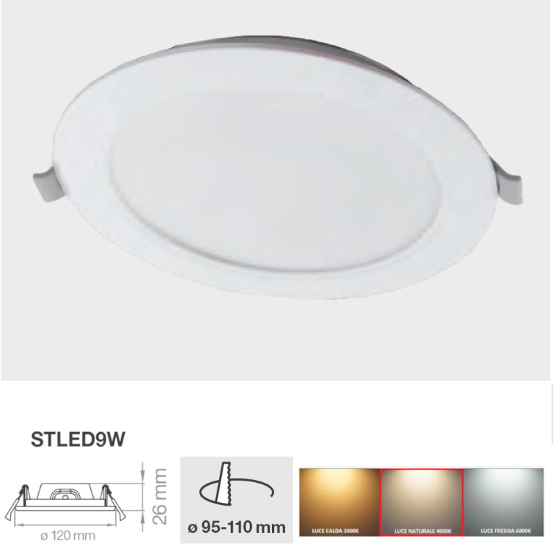 Tofisr Faretti LED da Incasso per Cartongesso,5W Equivalenti a 60W, Luce  Bianco Calda 2700K, Cornice Rotondo Metallo Nichel Spazzolato, Orientabili