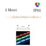 Striscia led RGB 10/60 24VDV 14,4W/m 5metri IP65 - Imperia 6013502
