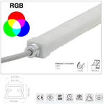 Barre led per esterno 24V 1MT RGB IP68 multicolore