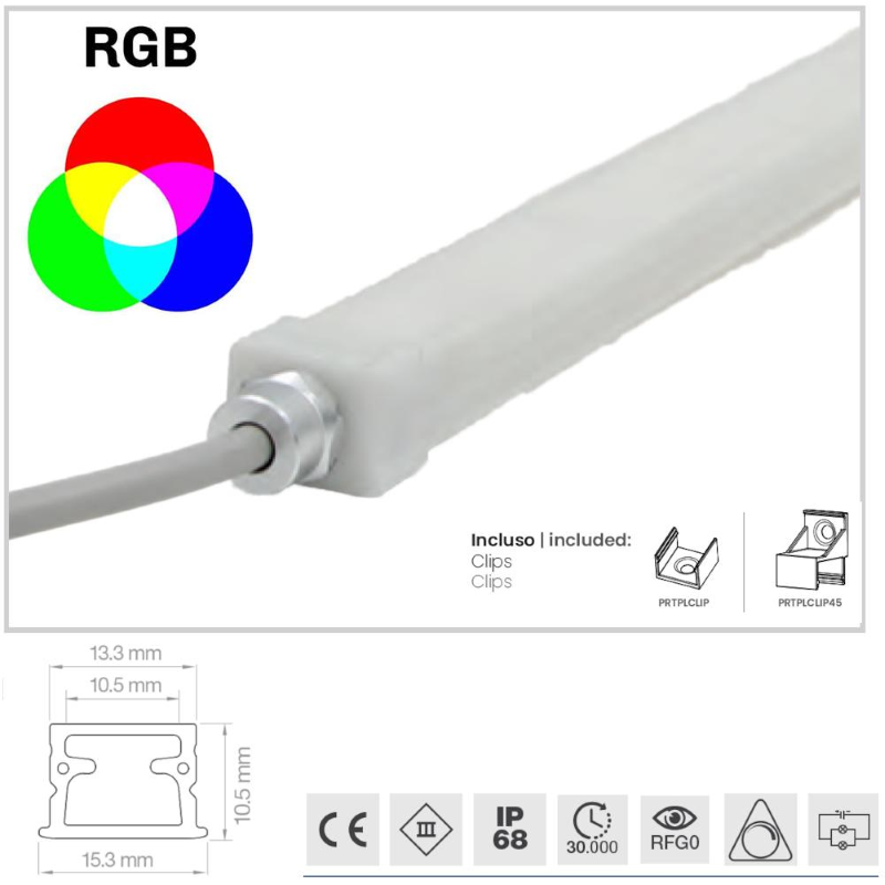 Barre a led per esterno 24V 2MT RGB IP68 multicolore