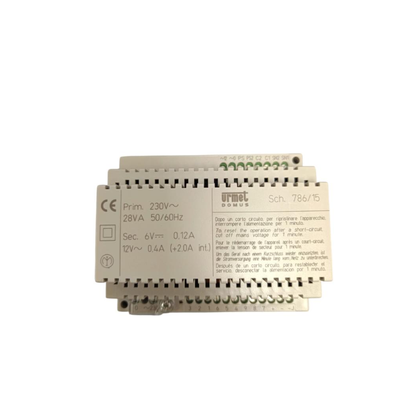 Urmet 786/15 - Alimentatore citofonico per impianti intercomunicanti con doppio generatore di nota (230 Vca)